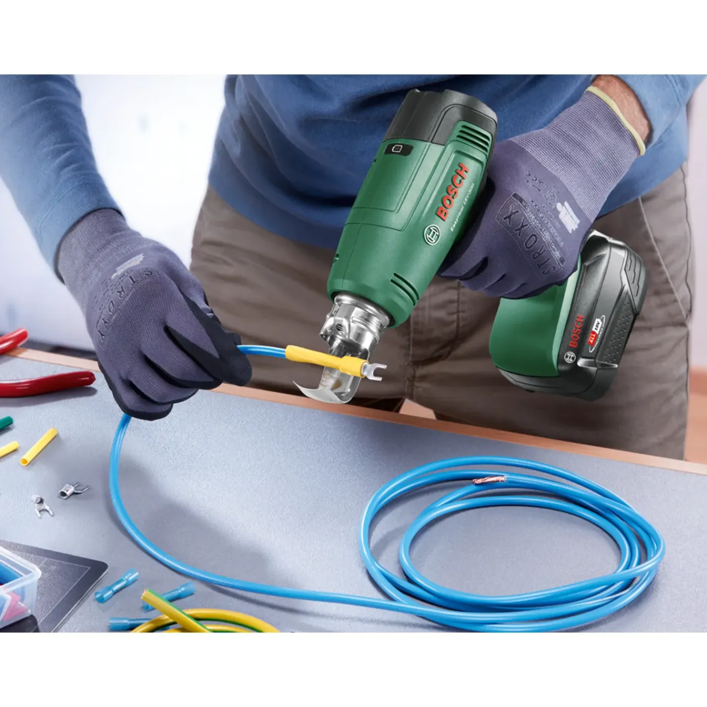 Bosch accu heteluchtpistool EasyHeat 18V-500 - accu - 18 V - geavanceerde warmtespiraaltechnologie