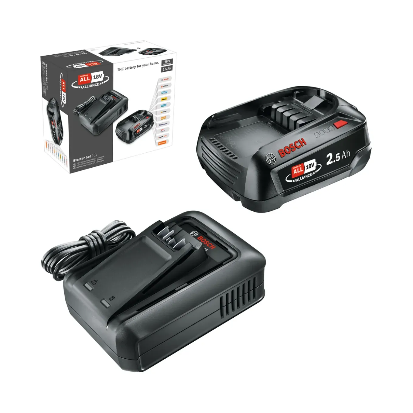 Bosch Kit Batterij + Lader Power For All AL 18V-44 - Lithium-Ion - 18V - 2,5Ah - oplaadbaar