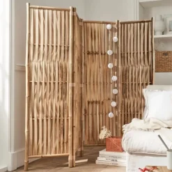 BOX & BEYOND Box And Beyond Scherm Natuurlijk Bamboe 4 Panelen 160 X 180 Cm