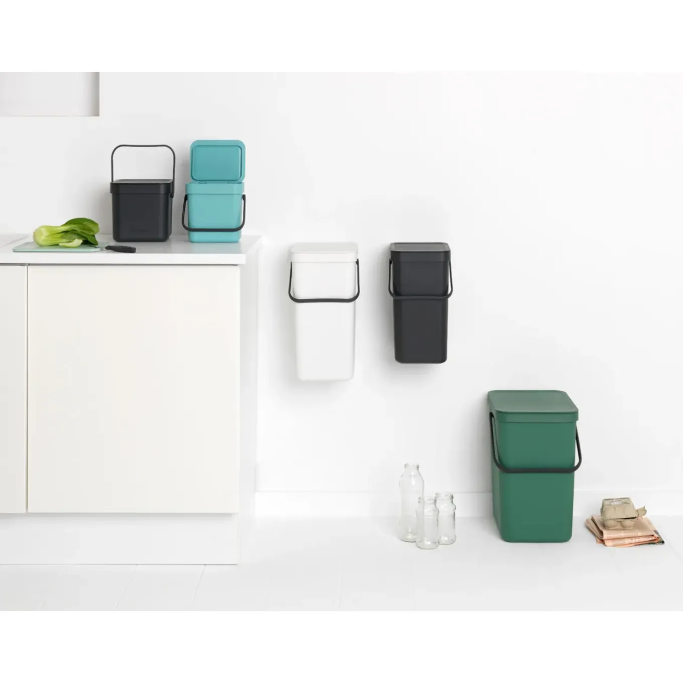 Brabantia Afvalbak Sort & Go - Kunststof - Donkergrijs - 20x24.5x18.1cm - 6L