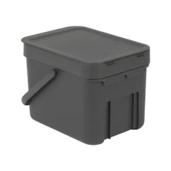 Brabantia Afvalbak Sort & Go - Kunststof - Donkergrijs - 20x24.5x18.1cm - 6L
