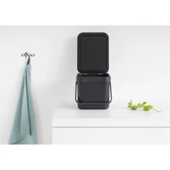 Brabantia Afvalbak Sort & Go - Kunststof - Donkergrijs - 20x24.5x18.1cm - 6L