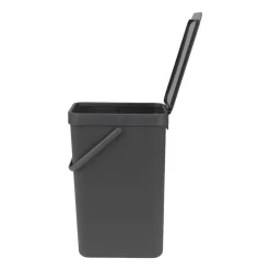 Brabantia Afvalbak Sort & Go - Kunststof - Donkergrijs - 22x26.9x40.1cm - 16L