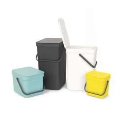 Brabantia Afvalbak Sort & Go - Kunststof - Donkergrijs - 22x26.9x40.1cm - 16L
