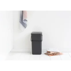 Brabantia Afvalbak Sort & Go - Kunststof - Donkergrijs - 22x26.9x40.1cm - 16L