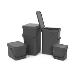 Brabantia Afvalbak Sort & Go - Kunststof - Donkergrijs - 20x24.9x35.1cm - 12L