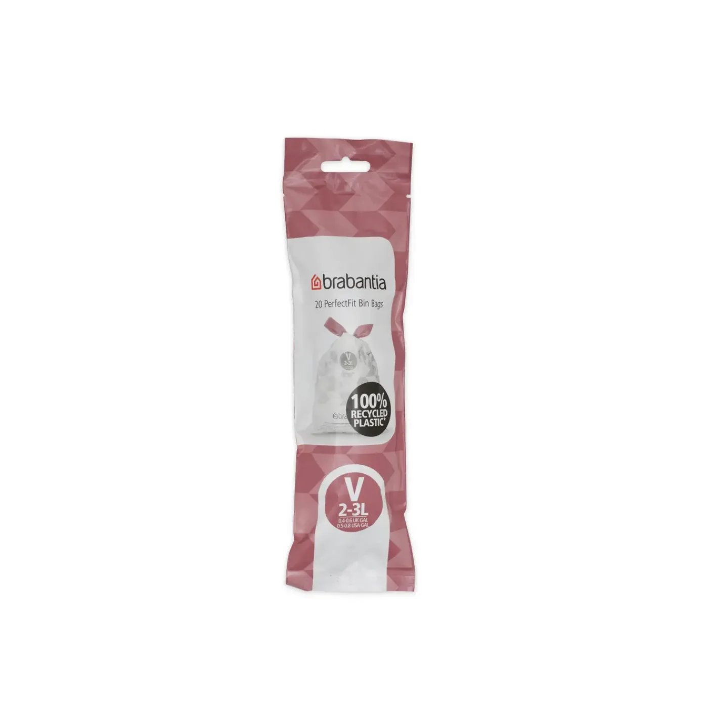 Brabantia afvalzak PerfectFit V wit 3L 20 stuks