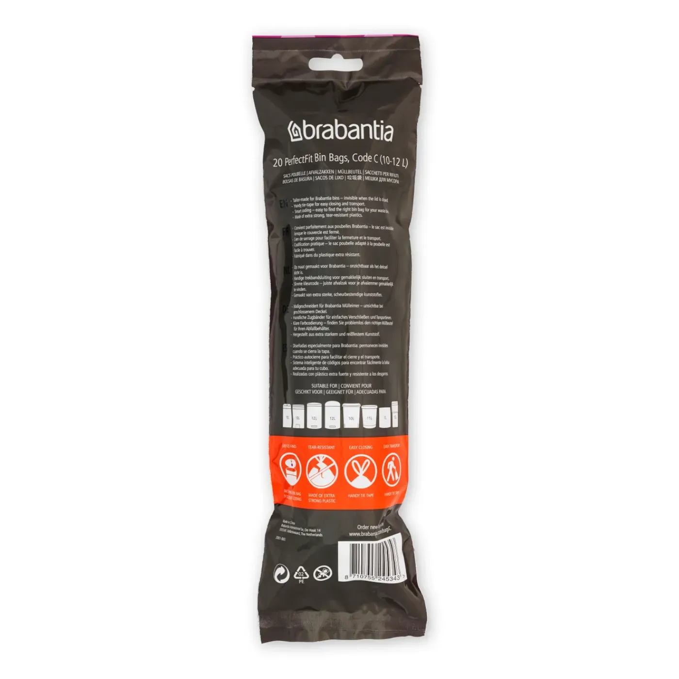 Brabantia PerfectFit Afvalzak met trekbandsluiting - 10/12L - Code C - 20 stuks