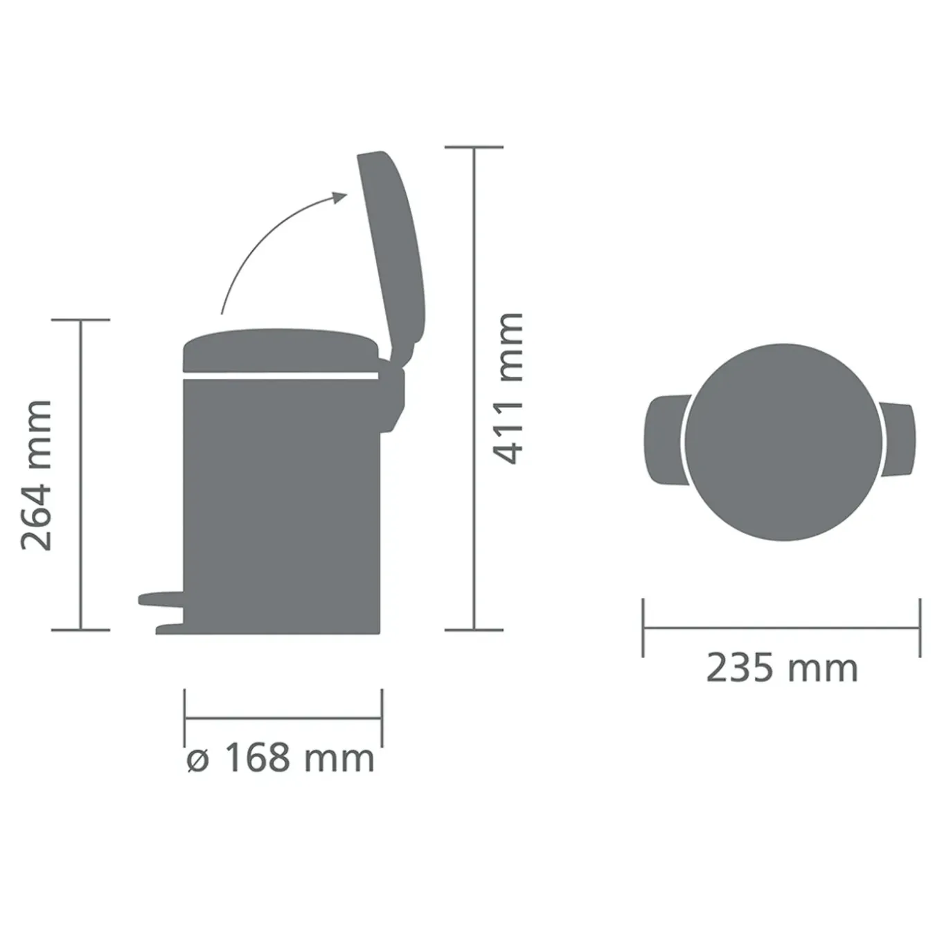 Brabantia prullenbak NewIcon 3L Platinum