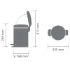 Brabantia prullenbak NewIcon 3L Matt Black