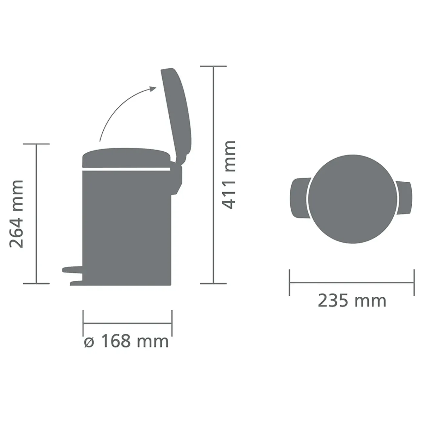 Brabantia prullenbak NewIcon 3L Matt Black