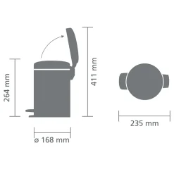 Brabantia prullenbak NewIcon 3L White