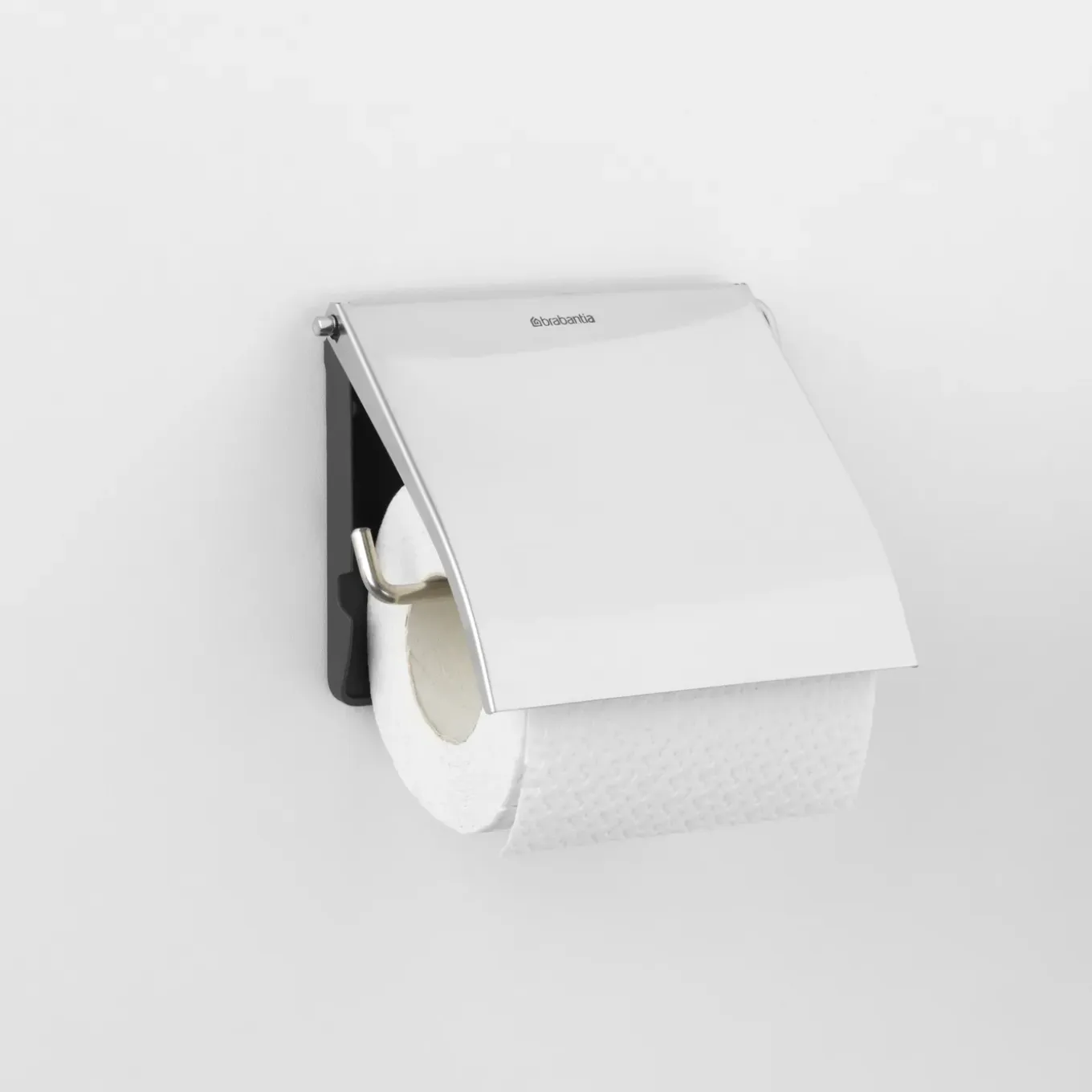 Brabantia Toiletrolhouder Renew - Metaal - met Klep - Metaalstaal Glanzend