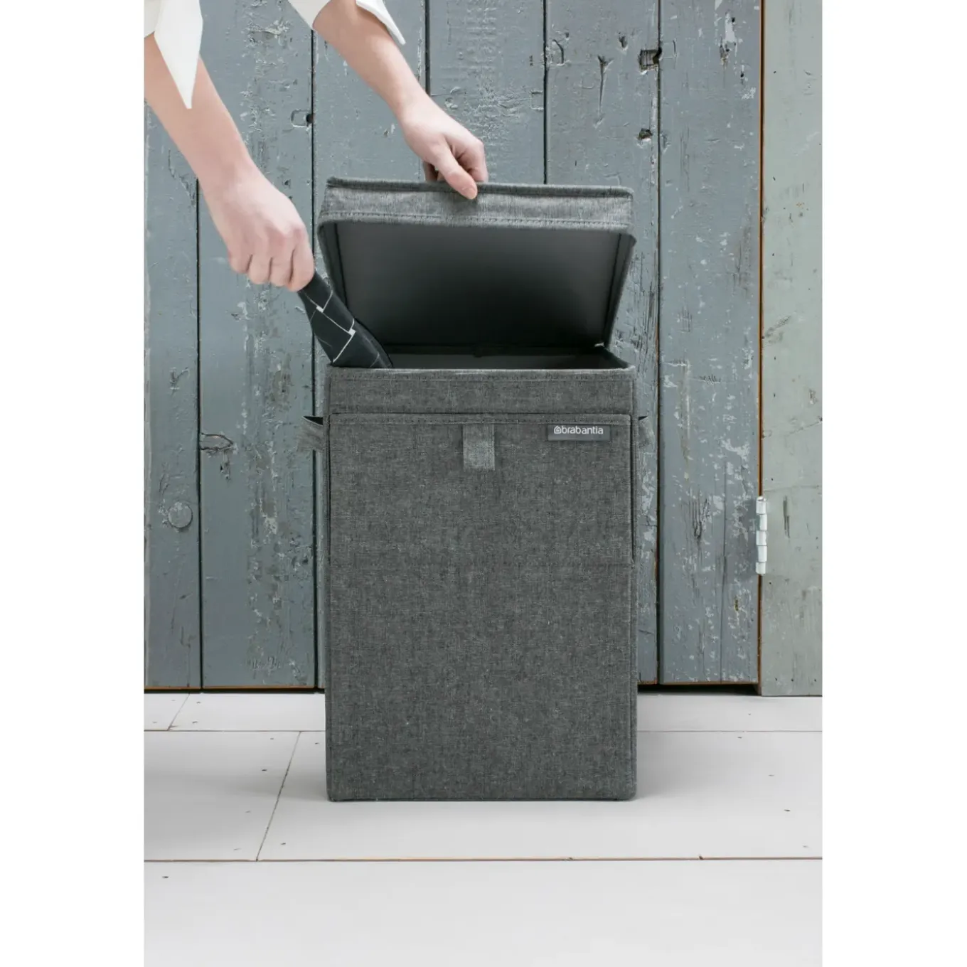 Brabantia wasmand met deksel stapelbaar 35L Pepper Black