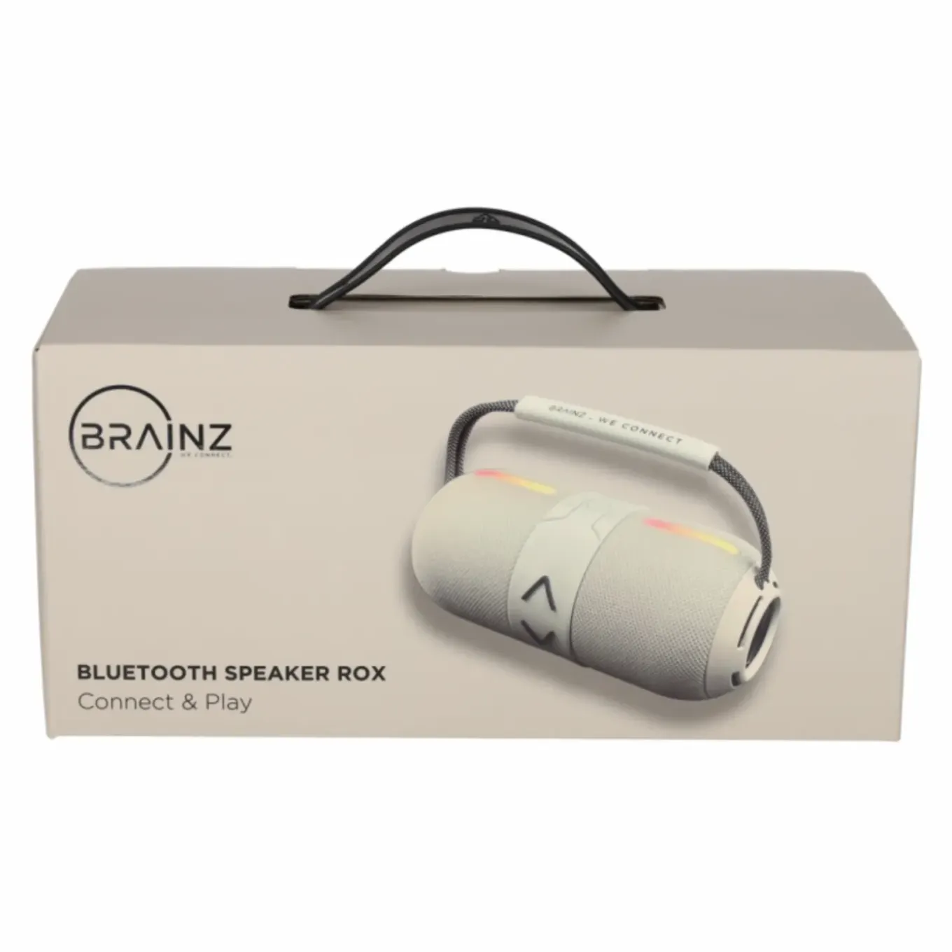 Brainz Speaker Rox Bluetooth Speaker Met Led, Handvat En Meerdere Aansluitingen - Taupe