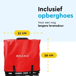 Brasq Bolderkar Opvouwbaar Rood - 100l - 80kg Draagkracht - Draaibare Wielen Mét Rem - 90x51x100cm