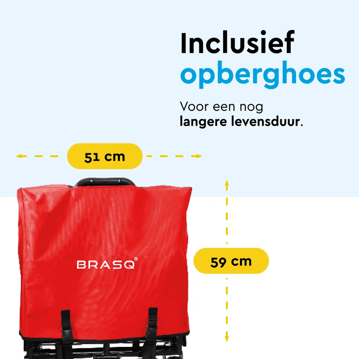 Brasq Bolderkar Opvouwbaar Rood - 100l - 80kg Draagkracht - Draaibare Wielen Mét Rem - 90x51x100cm
