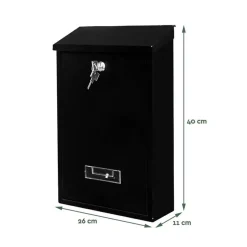 Brasq Brievenbus Zwart – Wandbrievenbus Rvs Met Slot - Naamplaatje - Montagemateriaal & 2 Sleutels