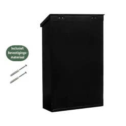 Brasq Brievenbus Zwart – Wandbrievenbus Rvs Met Slot - Naamplaatje - Montagemateriaal & 2 Sleutels