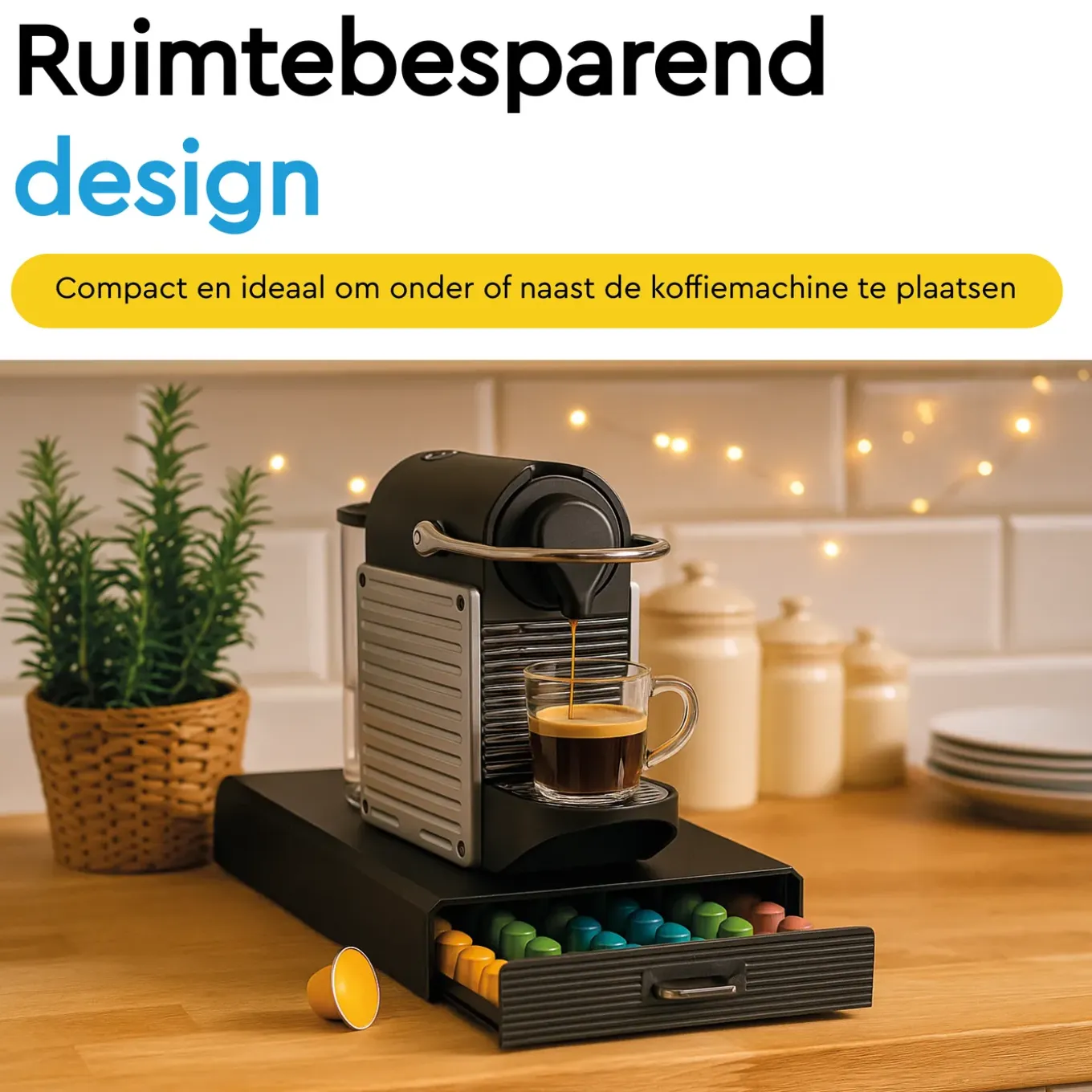 Brasq Capsulehouder Nespresso - Opbergbox Met Lade - 50 Cups