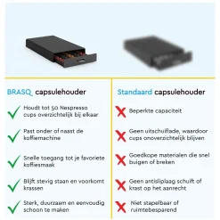 Brasq Capsulehouder Nespresso - Opbergbox Met Lade - 50 Cups