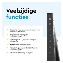 BRASQ Draadloos Weerstation Binnen & Buiten – Buitensensor – Weervoorspelling – Hygro & Barometer
