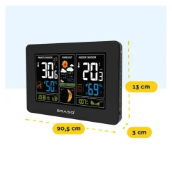 BRASQ Draadloos Weerstation Binnen & Buiten – Buitensensor – Weervoorspelling – Hygro & Barometer
