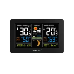 BRASQ Draadloos Weerstation Binnen & Buiten – Buitensensor – Weervoorspelling – Hygro & Barometer