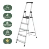 BRASQ Huishoudtrap 5 Treden – Keukentrap Inklapbaar Aluminium – Antislip - Ladder - Trap Zilver
