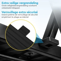 Brasq Huishoudtrap 2 Treden – Keukentrap Inklapbaar Metaal – Antislip Stabiel - Ladder - Trap Zwart
