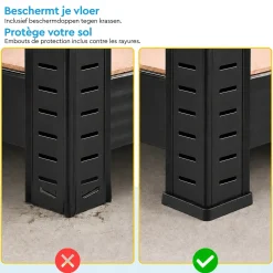 BRASQ Opbergrek Zwart 180x90x40cm - 5 Planken - 175kg Per Plank - Stellingkast - Max. 875