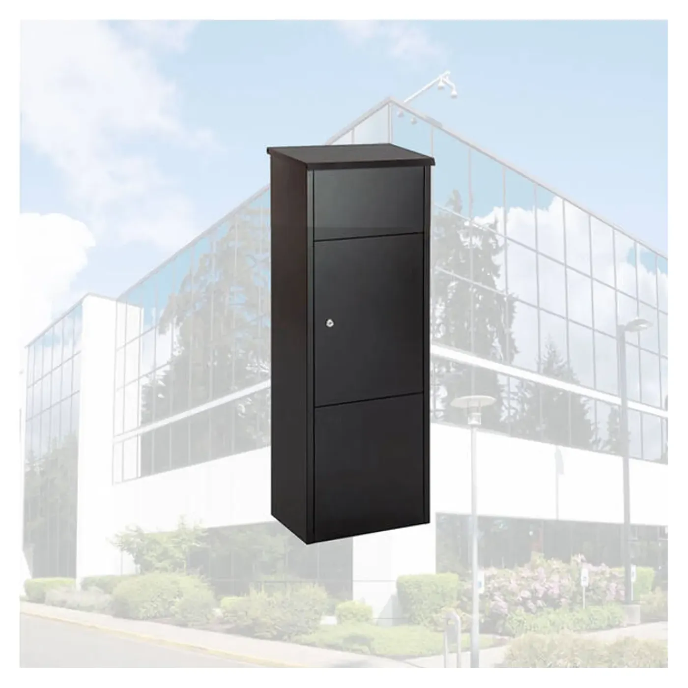 BRASQ Pakketbrievenbus Staand Staal Zwart 105x38x24 Cm – Brievenbus Met Slot Voor Xxl Pakketten