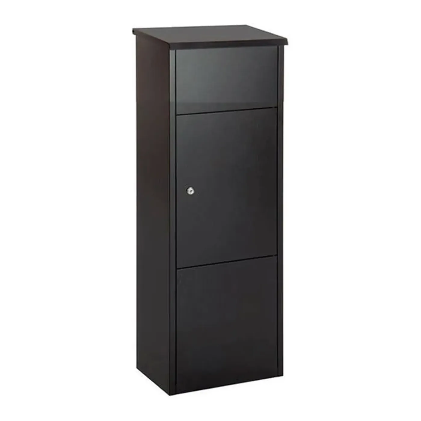 BRASQ Pakketbrievenbus Staand Staal Zwart 105x38x24 Cm – Brievenbus Met Slot Voor Xxl Pakketten