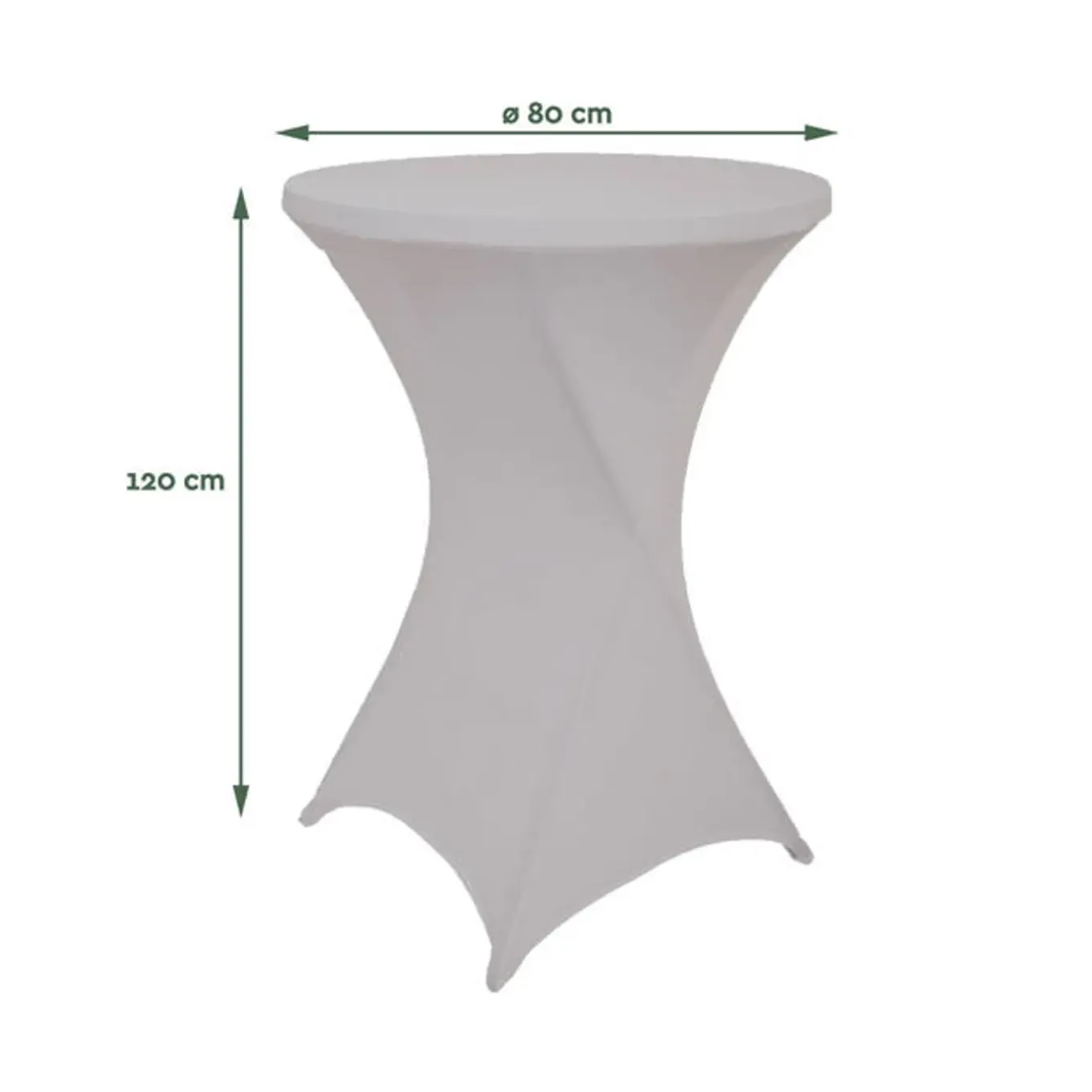 Brasq Statafelrok Grijs - Diameter 80cm - 74x110cm - Set Van 4 - Extra Stretch Voor Statafel