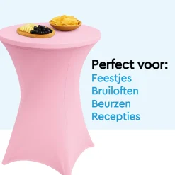 Brasq Statafelrok Roze - ∅80-74 X110 Cm - Statafelhoes Extra Stretch Voor Statafel