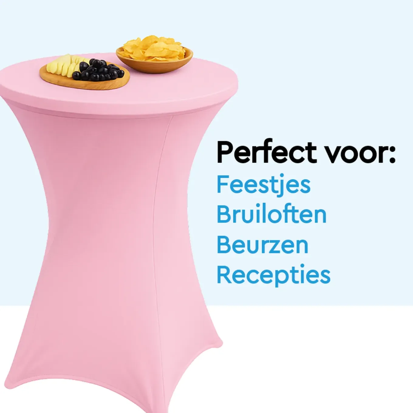 Brasq Statafelrok Roze - ∅80-74 X110 Cm - Statafelhoes Extra Stretch Voor Statafel