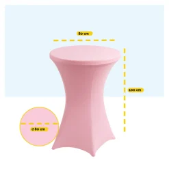 Brasq Statafelrok Roze - ∅80-74 X110 Cm - Statafelhoes Extra Stretch Voor Statafel