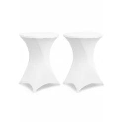 BRASQ Statafelrok Wit - Diameter 80cm - 74x110cm - Set Van 2 - Extra Stretch Voor Statafel