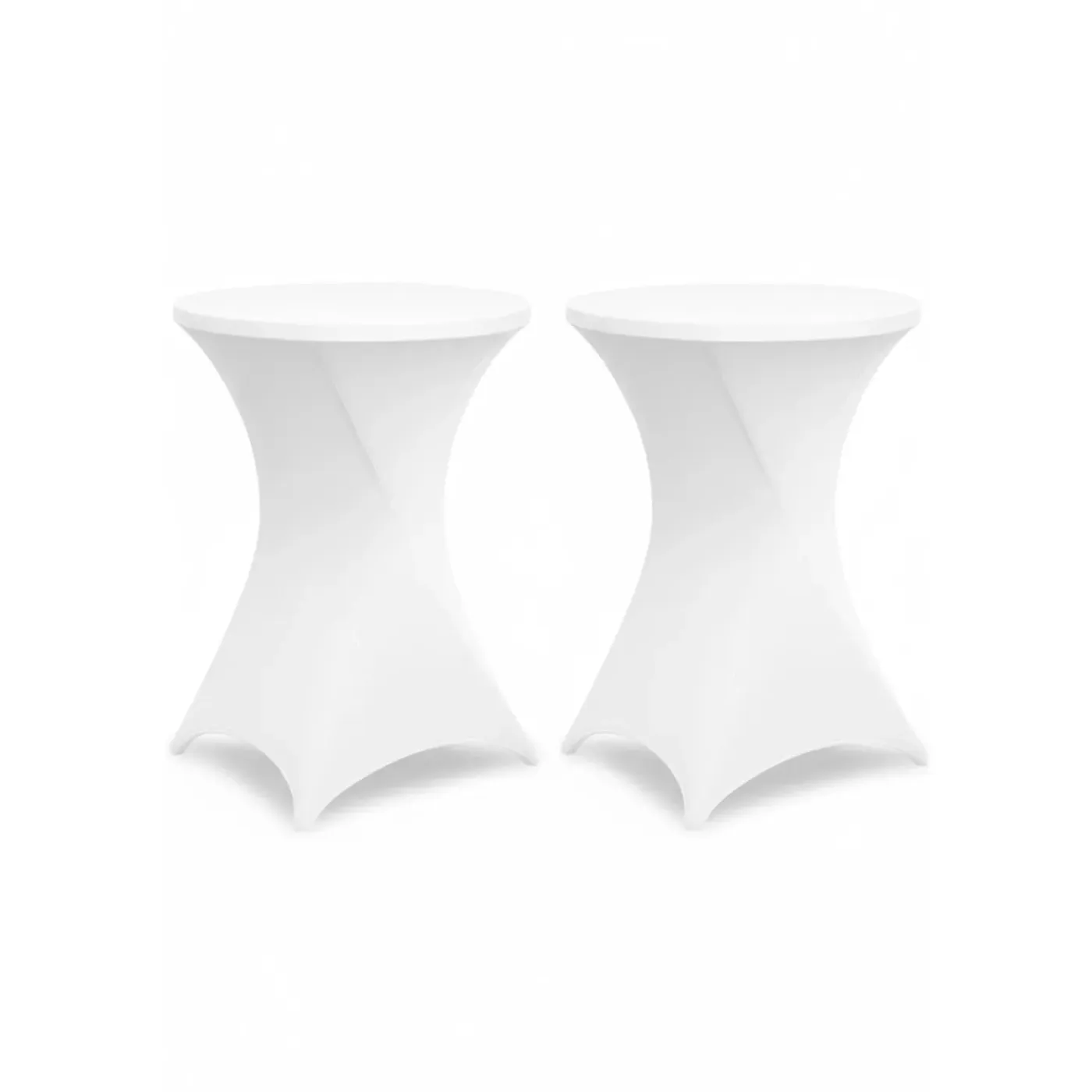 BRASQ Statafelrok Wit - Diameter 80cm - 74x110cm - Set Van 2 - Extra Stretch Voor Statafel