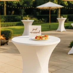 BRASQ Statafelrok Wit - Diameter 80cm - 74x110cm - Set Van 2 - Extra Stretch Voor Statafel