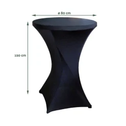 Brasq Statafelrok Zwart - Diameter 80cm - 74x110cm - Set Van 4 - Extra Stretch Voor Statafel