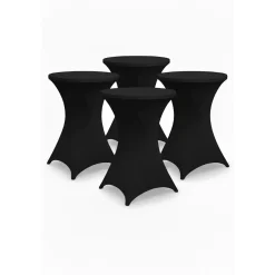 Brasq Statafelrok Zwart - Diameter 80cm - 74x110cm - Set Van 4 - Extra Stretch Voor Statafel