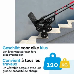 BRASQ Steekwagen Inklapbaar - Transportkar Staal - 120kg Draagvermogen - Transportwagen - Steekkar