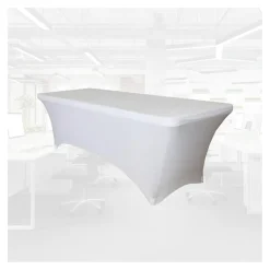 BRASQ Tafelrok Wit - 183x76x74cm - Tafelhoes Extra Stretch