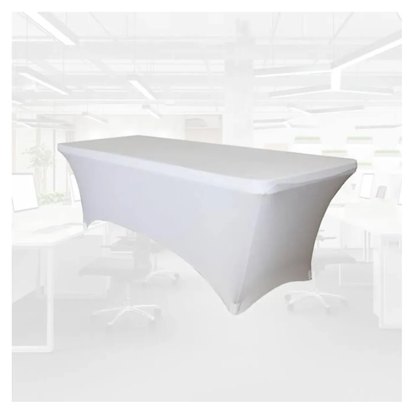 BRASQ Tafelrok Wit - 183x76x74cm - Tafelhoes Extra Stretch