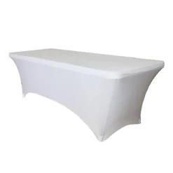 BRASQ Tafelrok Wit - 183x76x74cm - Tafelhoes Extra Stretch