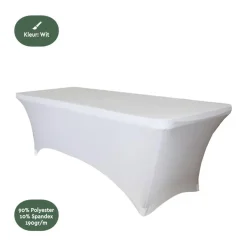 BRASQ Tafelrok Wit - 183x76x74cm - Tafelhoes Extra Stretch