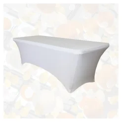 BRASQ Tafelrok Wit - 183x76x74cm - Tafelhoes Extra Stretch