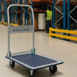 Brasq Trolley Inklapbaar - Plateauwagen 300kg Draagvermogen - Transportkar Staal - Transportwagen