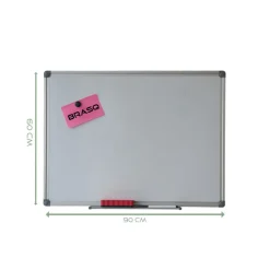 BRASQ Whiteboard 60x90 Cm Magnetisch – Met Accessoires Set (markers, Wisser, Magneten) - Schoolbord
